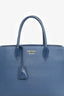 Prada Navy Saffiano Leather Bibliothèque Handle Bag with Strap