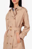 Maje Beige Leather Patches Trench Coat Size 0