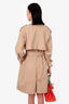 Maje Beige Leather Patches Trench Coat Size 0