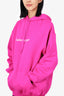 Balenciaga Pink Logo Print Hoodie Size XS Mens