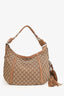 Gucci Beige/Camel GG Canvas Medium Techno Horsebit Hobo Bag