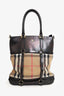 Burberry Beige/Black House Check Canvas/Leather Medium Bridle Lynher Tote