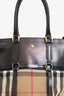 Burberry Beige/Black House Check Canvas/Leather Medium Bridle Lynher Tote