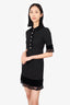 Gucci Black GG Pearl Logo Button Lace Detailed Dress Size 36