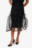 Annette Gortz Black Midi Skirt With Mesh Overlay and Drawstring Detail Est. Size L