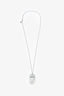 Miu Miu Crystal Dog Tag Pendant Necklace