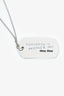 Miu Miu Crystal Dog Tag Pendant Necklace