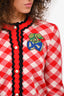 Gucci Red Wool Patterned Strawberry Embroidered Cardigan Size 12 Kids