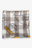 Hermès Grey/Yellow Printed Silk 'Mors et Gourmettes' Double Faced 90cm Scarf