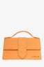 Jacquemus Orange Brushed Leather 'La Montaigne Grand Bambino' Top Handle with Strap