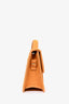 Jacquemus Orange Brushed Leather 'La Montaigne Grand Bambino' Top Handle with Strap