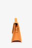 Jacquemus Orange Brushed Leather 'La Montaigne Grand Bambino' Top Handle with Strap