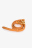 Jacquemus Orange Brushed Leather 'La Montaigne Grand Bambino' Top Handle with Strap