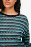 M Missoni Blue/Green Pattern Crew Neck Sweater Size S