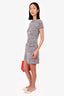 Pre-Loved Chanel™ White/Black Acetate Chain Tweed Dress Size 36