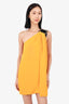 Gucci Yellow/Black Silk One-Shoulder Buckle Mini Dress Size 42