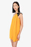 Gucci Yellow/Black Silk One-Shoulder Buckle Mini Dress Size 42