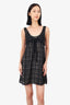 Pre-Loved Chanel™ 2006 Black Silk/Cotton Checkered Tie-Front Babydoll Dress Size 34