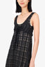 Pre-Loved Chanel™ 2006 Black Silk/Cotton Checkered Tie-Front Babydoll Dress Size 34