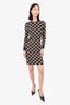 Fendi Black/Brown Knit All-Over Zucca Print Dress Size 40