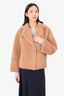 Stand Studio Beige Faux-Fur Sherry Jacket Size 34