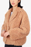 Stand Studio Beige Faux-Fur Sherry Jacket Size 34