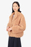 Stand Studio Beige Faux-Fur Sherry Jacket Size 34