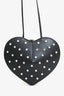 Alaia Black Leather Diamante Embellished Heart Shaped Bag