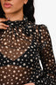 Dolce & Gabbana Black/White Silk Polk-A-Dot Sheer Blouse Size 40