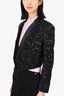 Veronica Beard Black Bead/Sequin Embellished 'Delony' Evening Jacket Size 2