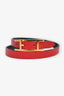 Hermès Red/Black Leather 'Behapi Double Tour' Reversible Bracelet Size XS