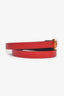 Hermès Red/Black Leather 'Behapi Double Tour' Reversible Bracelet Size XS