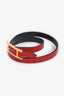 Hermès Red/Black Leather 'Behapi Double Tour' Reversible Bracelet Size XS