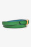 Hermès Green/Blue Leather 'Behapi Double Tour' Reversible Bracelet Size S