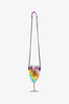 Kurt Geiger Rainbow Leather Portable Wine Glass Holder with Chain