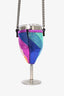 Kurt Geiger Rainbow Leather Portable Wine Glass Holder with Chain