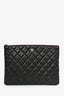 Pre-Loved Chanel™ 2018 Black Quilted Caviar Medium Zip O Case