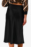 St. John Couture Black Satin Midi Skirt Size 4