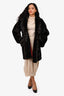 Mr. & Mrs. Italy Dark Brown Faux Fur Coat Size XS