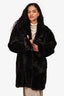 Mr. & Mrs. Italy Dark Brown Faux Fur Coat Size XS