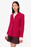 Pre-Loved Chanel™ 95B Hot Pink Wool CC Buttons Jacket Size 36