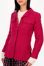 Pre-Loved Chanel™ 95B Hot Pink Wool CC Buttons Jacket Size 36