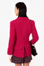 Pre-Loved Chanel™ 95B Hot Pink Wool CC Buttons Jacket Size 36