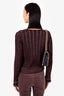 Chanel 05A Burgundy Metallic Cashmere/Wool Tweed Knit Cardigan Size 36