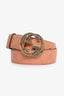 Gucci Beige Leather Monogram GG Buckle Belt Size 80/32