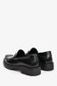 Saint Laurent Black Leather Logo Loafer Size 35