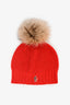 Moncler Red Knitted/Fur Beanie