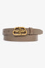 Balenciaga Taupe Leather BB Logo Belt Size 70