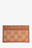 Gucci Limited Edition Brown Leather/Monogram Canvas 'New York Yankees' Card Holder