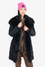 Mackage Black Down Coat With Signature Shearling Size L